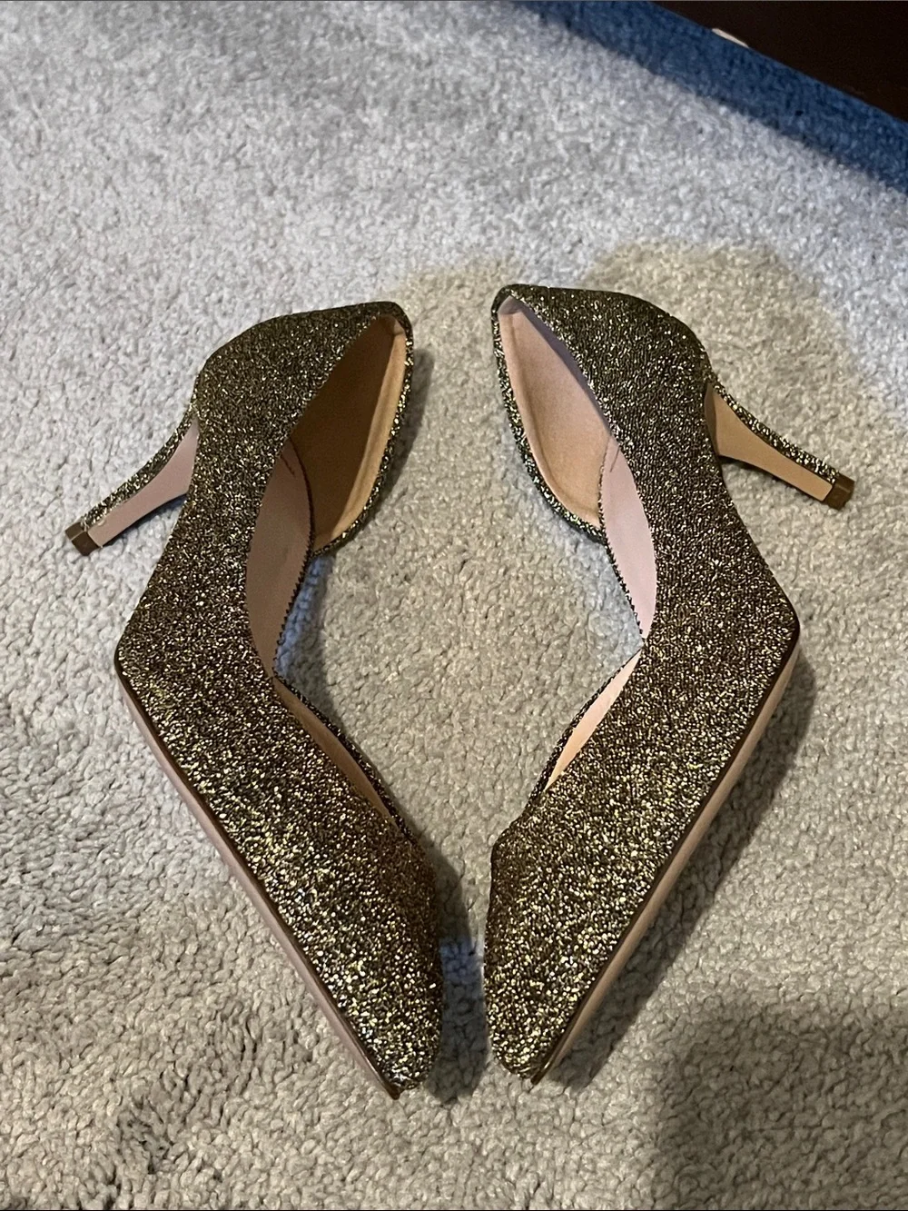 J Crew Collette Metallic Gold  Pumps Heels Size 8 1/2 NWOB